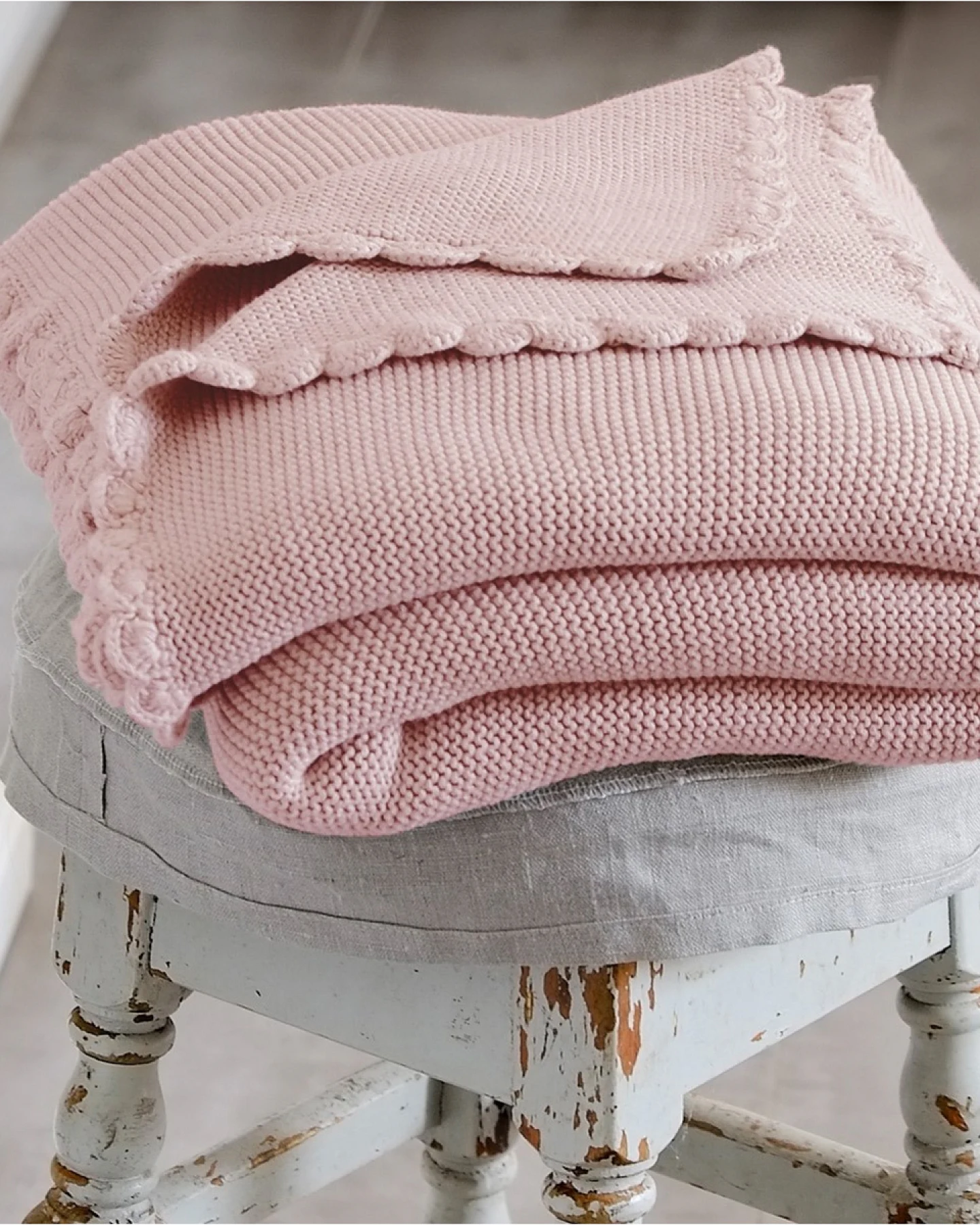 Kuscheldecke für Erwachsene Bio-Baumwolle altrosa Maße 130 x 170 cm – Ansicht 2