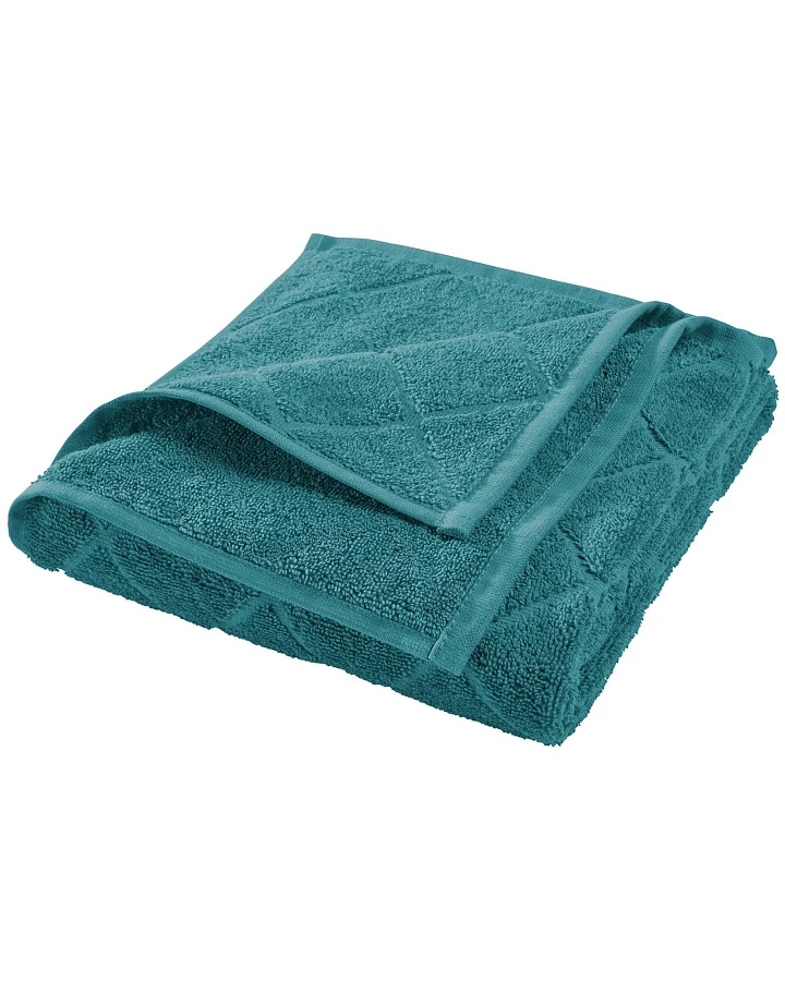 Handtuch Bio-Baumwolle Frottee Raute petrol Maße 50 x 100 cm