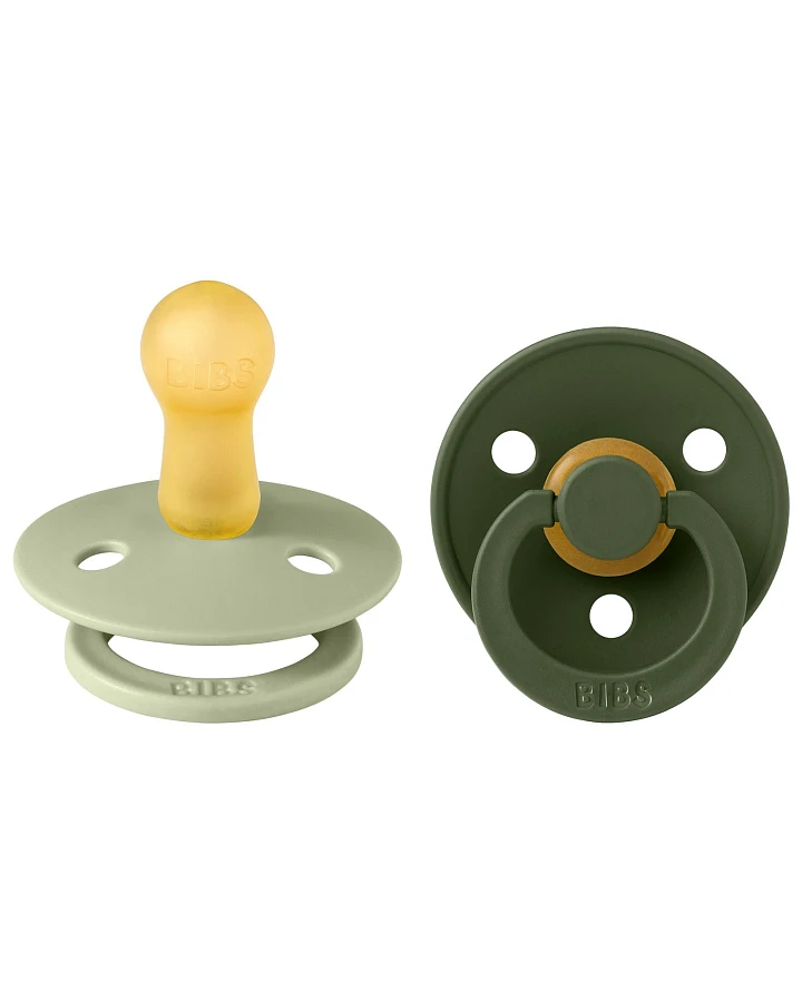 BIBS Schnuller Naturlatex "Colour" 2er Pack kirschförmig sage-hunter green 0-6 Monate