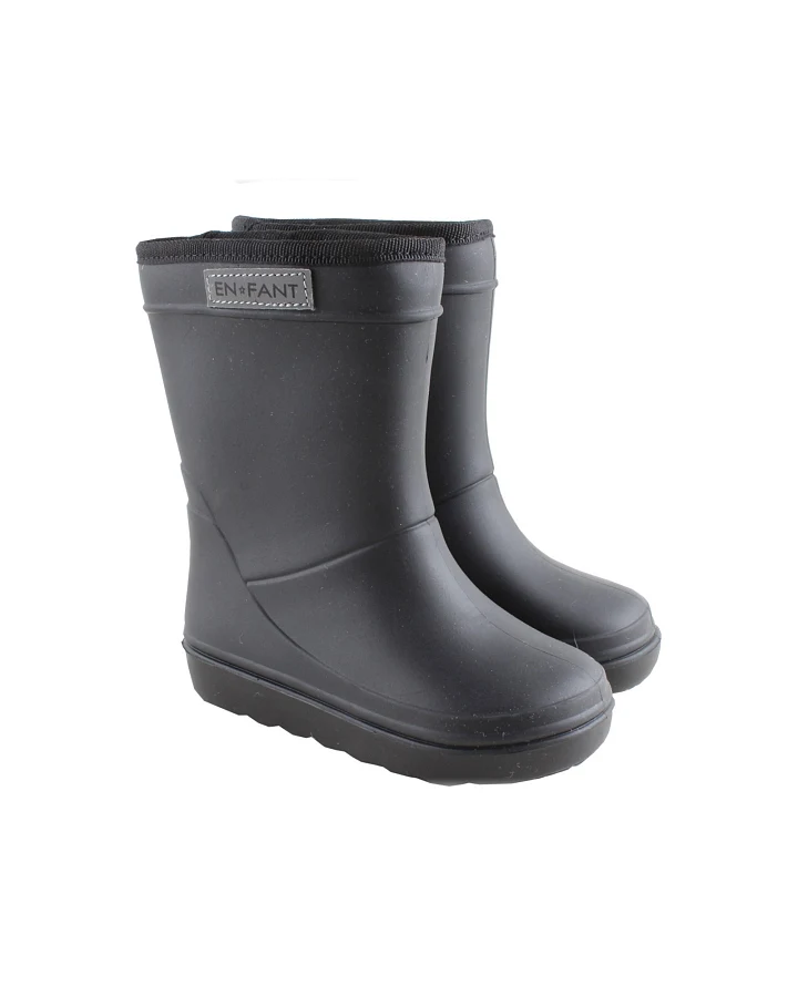Kinder Thermo Gummistiefel mit Schurwoll-Fell schwarz Gr.24