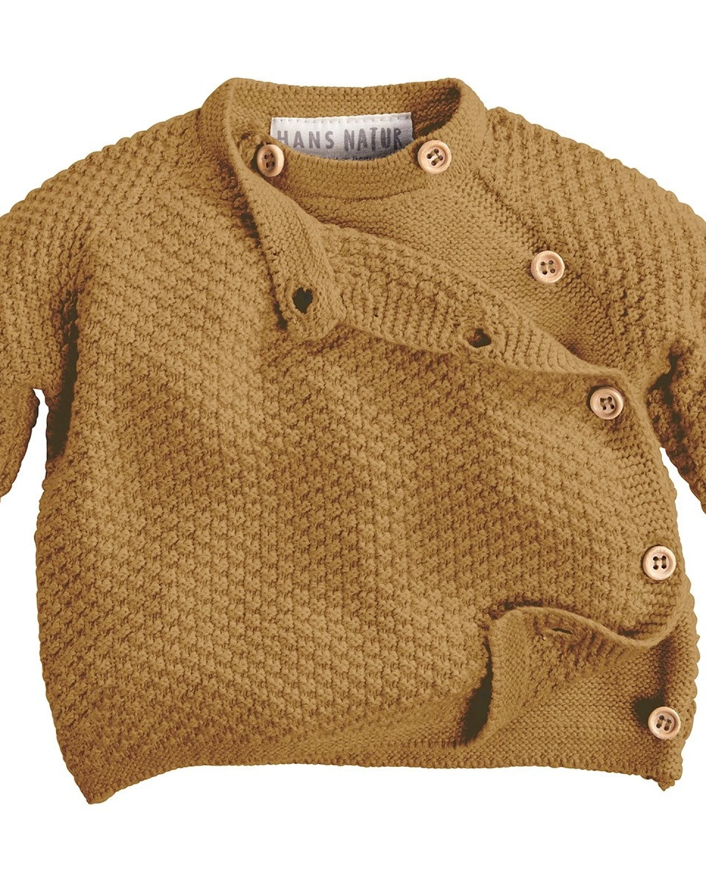Baby Jacke Schlüttli Bio-Baumwolle Strick curry Gr.86/92 – Ansicht 2