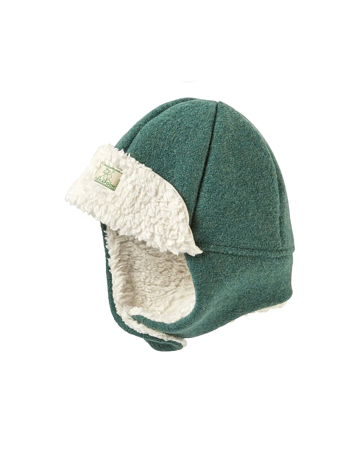 Pickapooh Baby und Kinder Mütze Bio-Schurwolle melange-grün Gr. 52