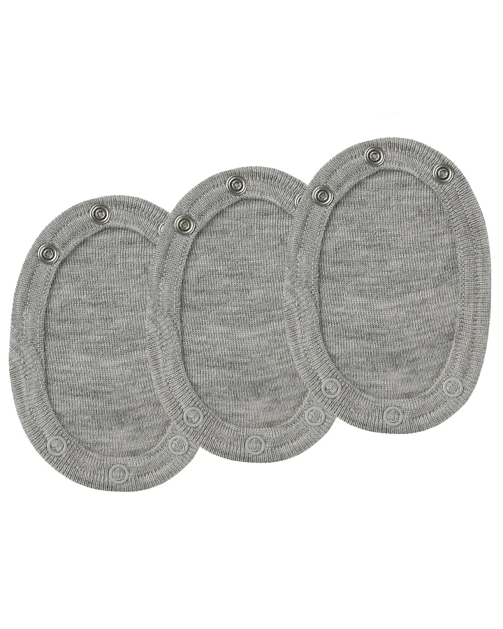 Engel Natur Baby Bodyverlängerung Wolle Seide 3er Set melange-hellgrau Maße 11 x 8,5 cm