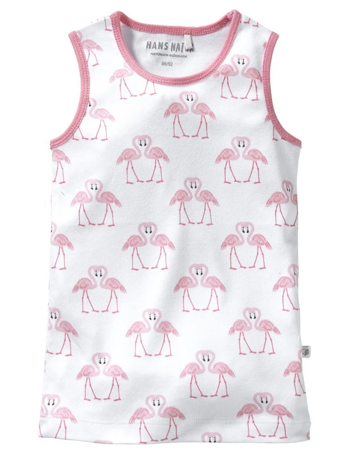 Kinder Unterhemd Bio-Baumwolle Flamingo Gr. 86/92