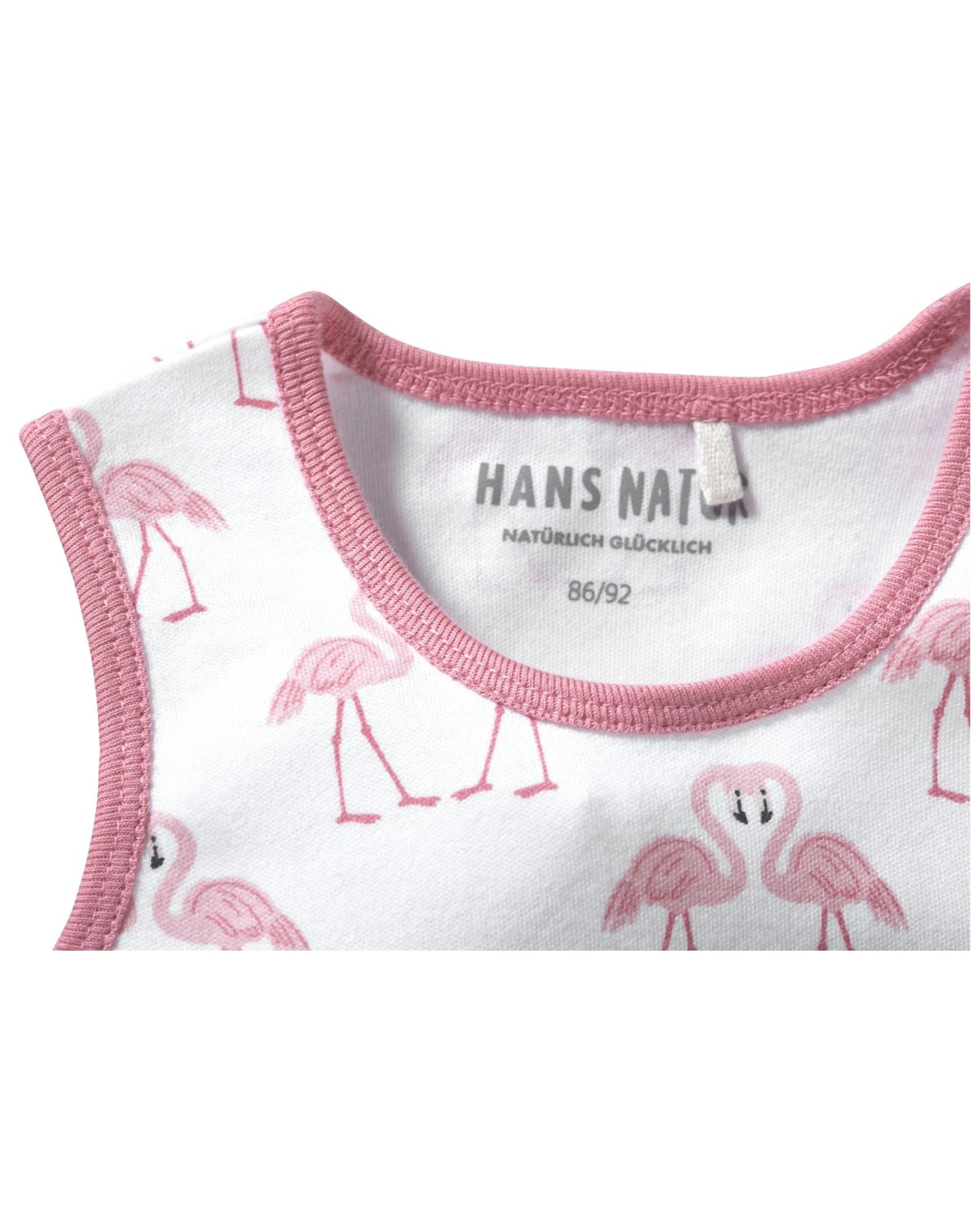 Kinder Unterhemd Bio-Baumwolle Flamingo Gr. 98/104 – Ansicht 2