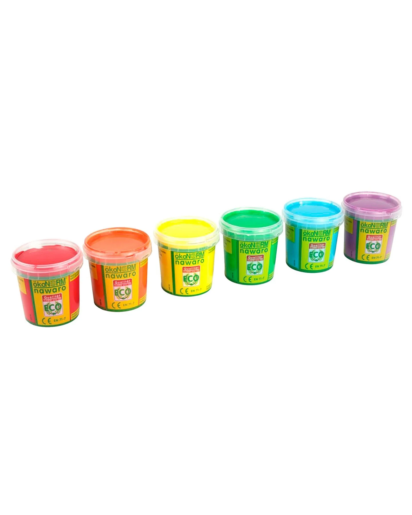 ökoNORM Fingerfarben "Einhorn" rot, orange, gelb, grün, türkis, violett – Ansicht 2