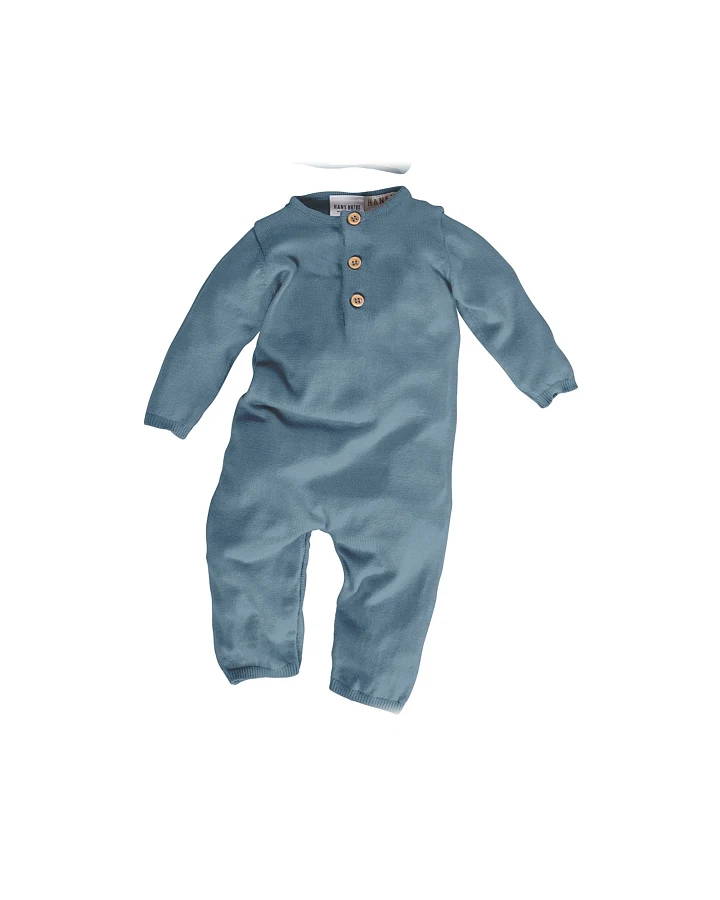 Baby Overall Baumwolle Strick blau Gr.50/56