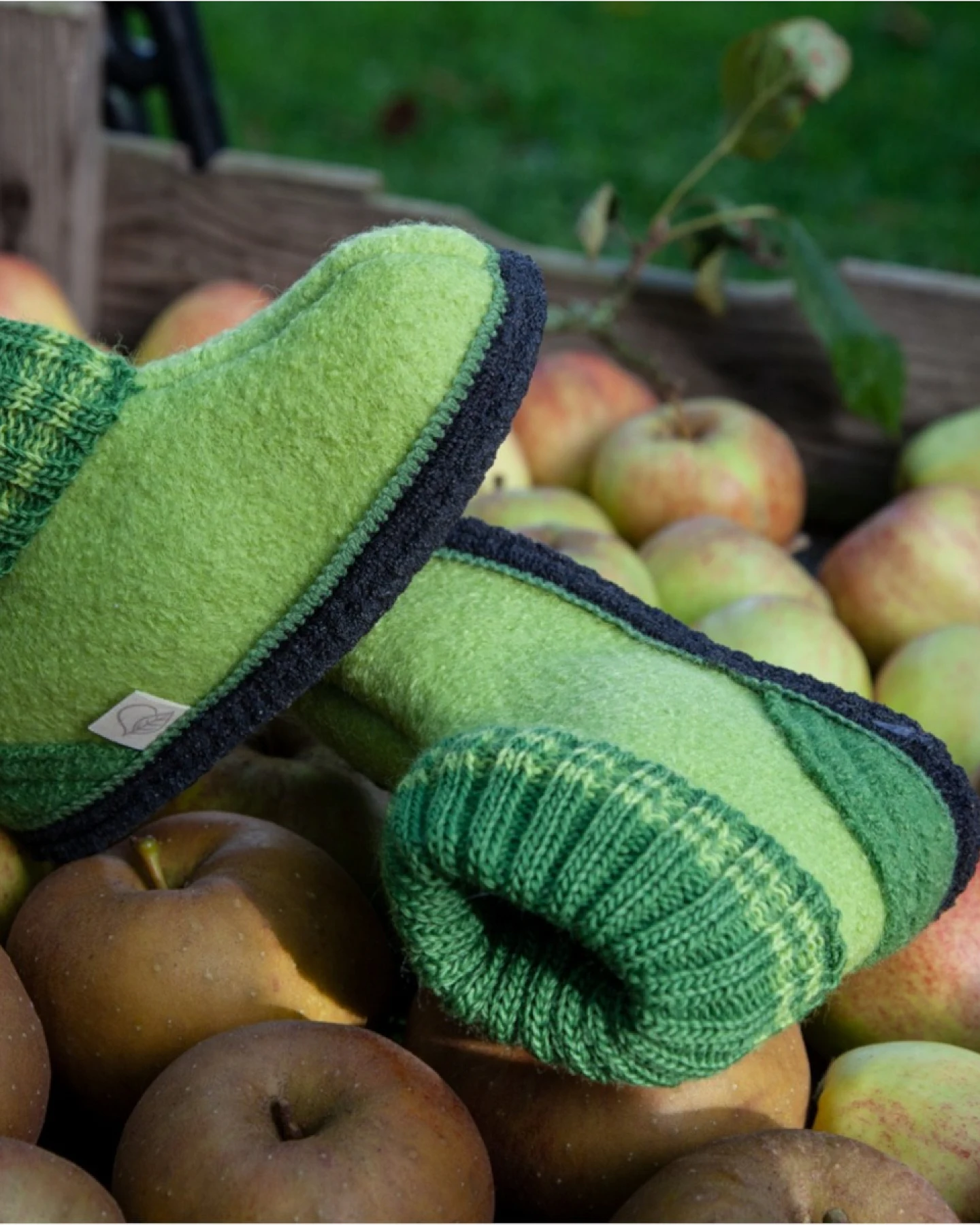 Kinder Hausschuhe Hüttenschuhe grün Gr.26 – Ansicht 2