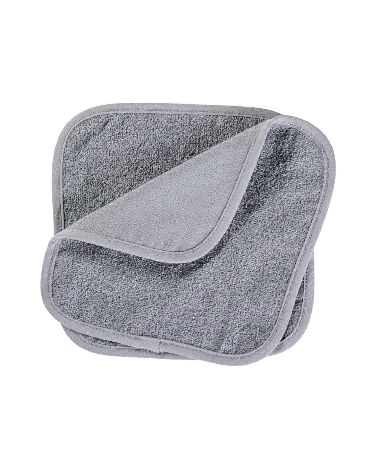 Baby Kapuzenhandtuch und 2 Waschlappen Bio Baumwolle Frottee blau grau Maße 23 x 23 cm und 77 x 75,5 cm – Ansicht 2