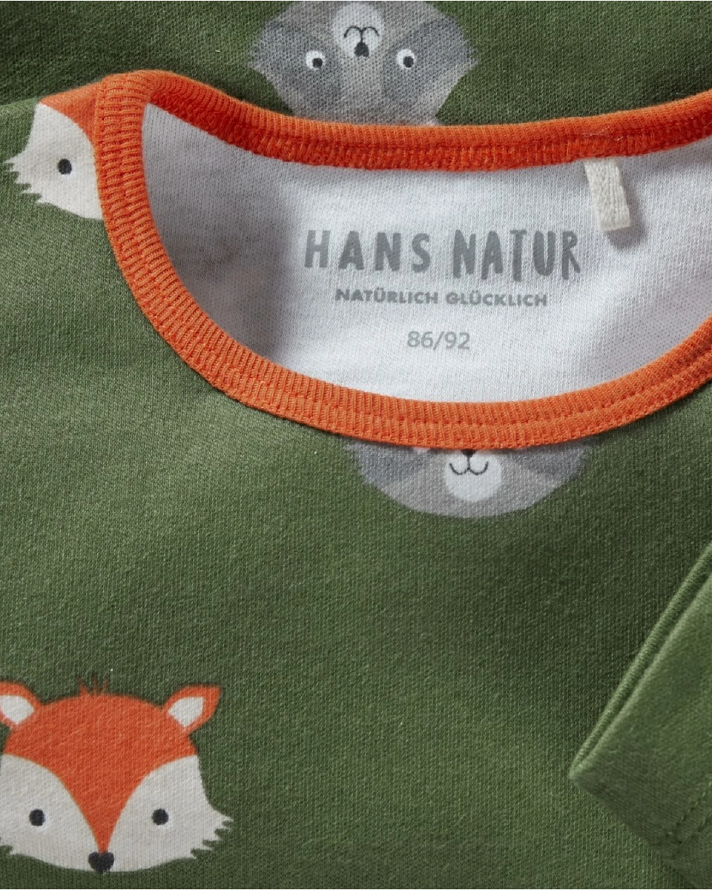 Kinder Unterhemd Langarm Bio-Baumwolle Waldtiere Gr. 98/104 – Ansicht 2