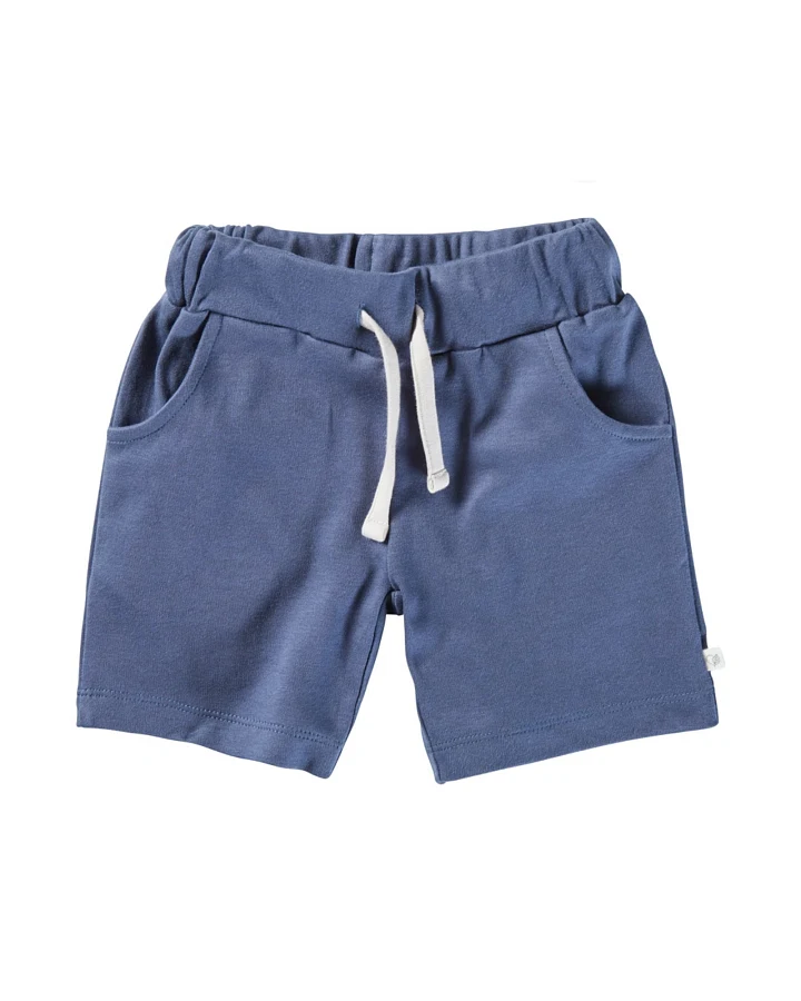 Kinder Shorts Bio-Baumwolle blau-off white dunkel blau Gr.98/104