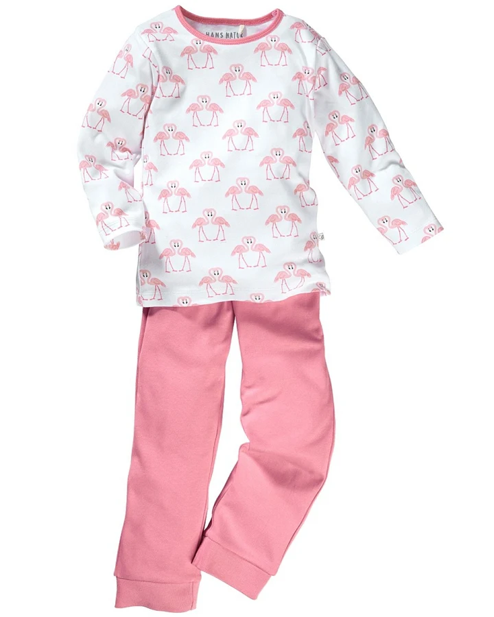 Kinder Schlafanzug 2-teilig Bio-Baumwolle Flamingo Gr. 122/128