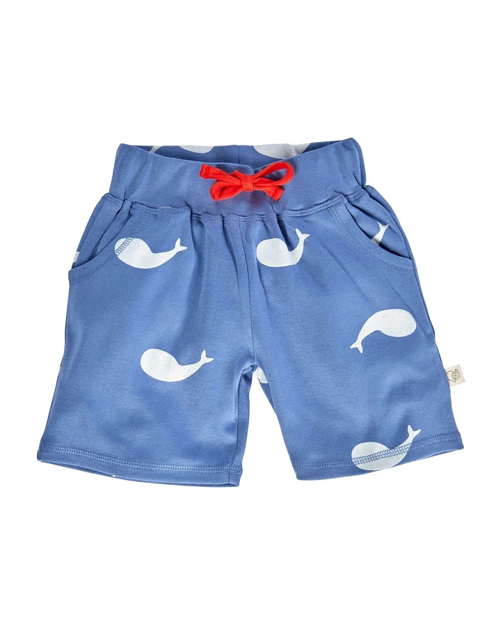 Kinder Shorts Bio-Baumwolle Wal blau Gr.86/92