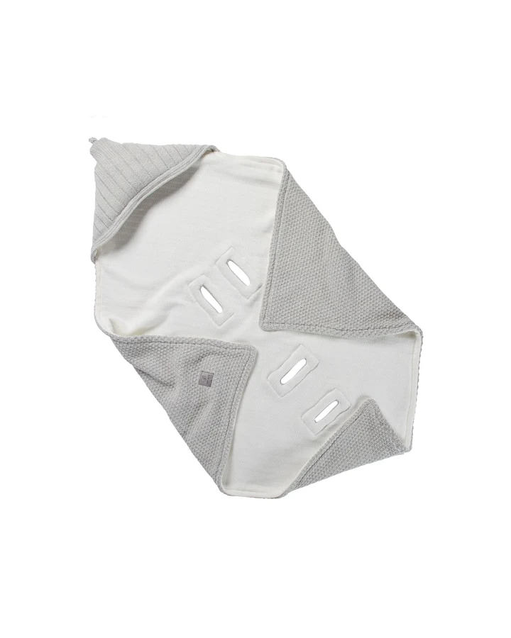 Einschlagdecke Babyschale Bio-Baumwolle grey melange Maße 75 x 75 cm