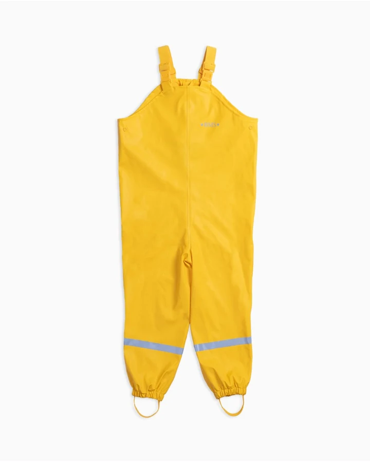 BMS Kinder Buddelhose Regenhose mit Latz Räuberwald SoftSkin gelb Gr.86