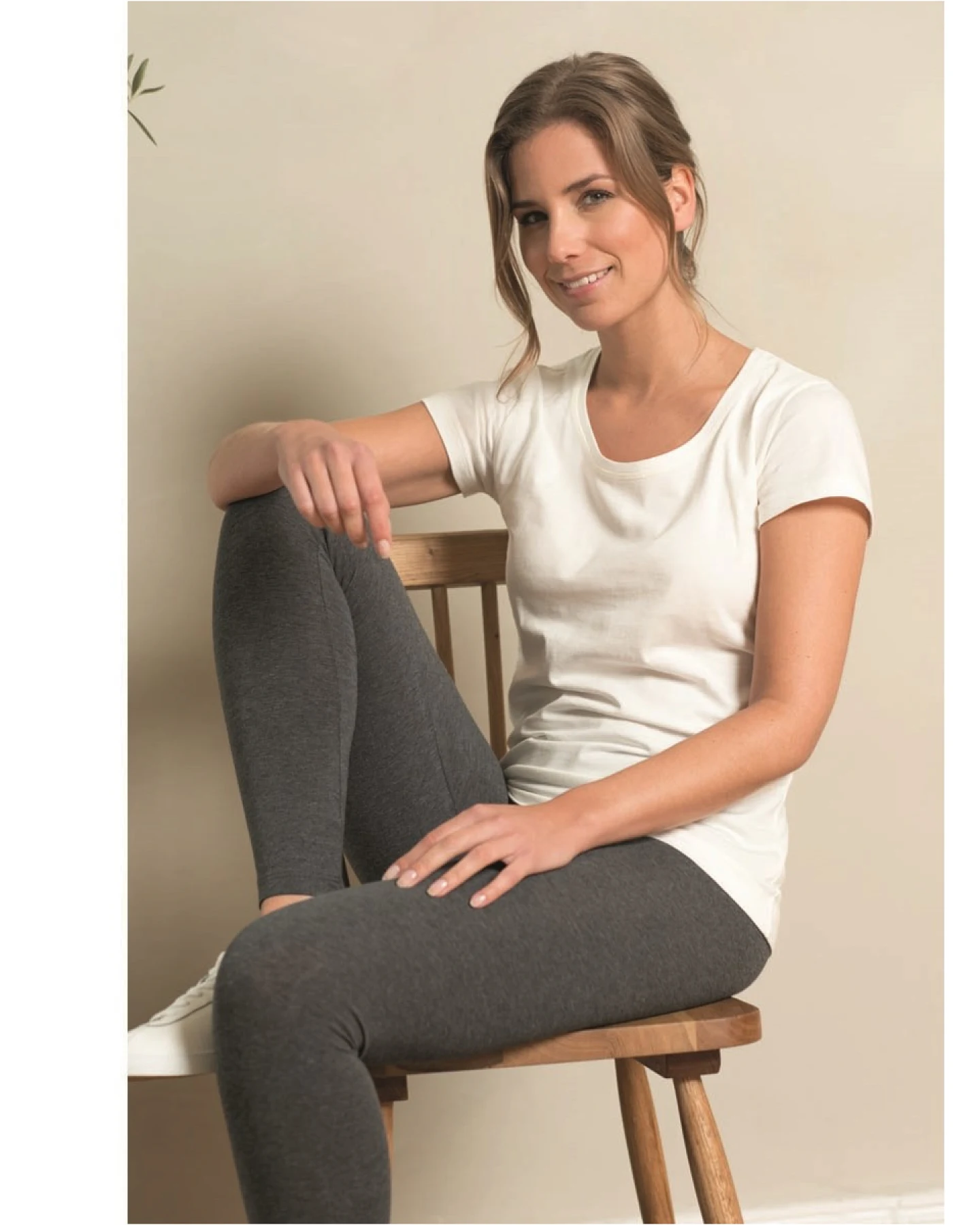 Living Crafts Damen Leggings "Annedore", graphite melange L – Ansicht 2