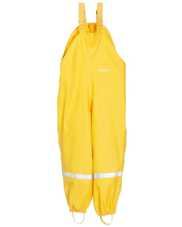BMS Kinder Regenhose Latzhose gefüttert SoftSkin gelb Gr.80