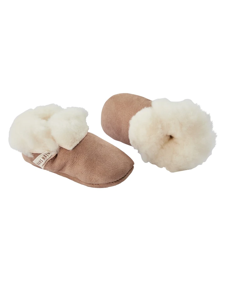 Babyschuhe Lammfell "Bimba", pflanzlich gegerbt naturbraun Gr. 20