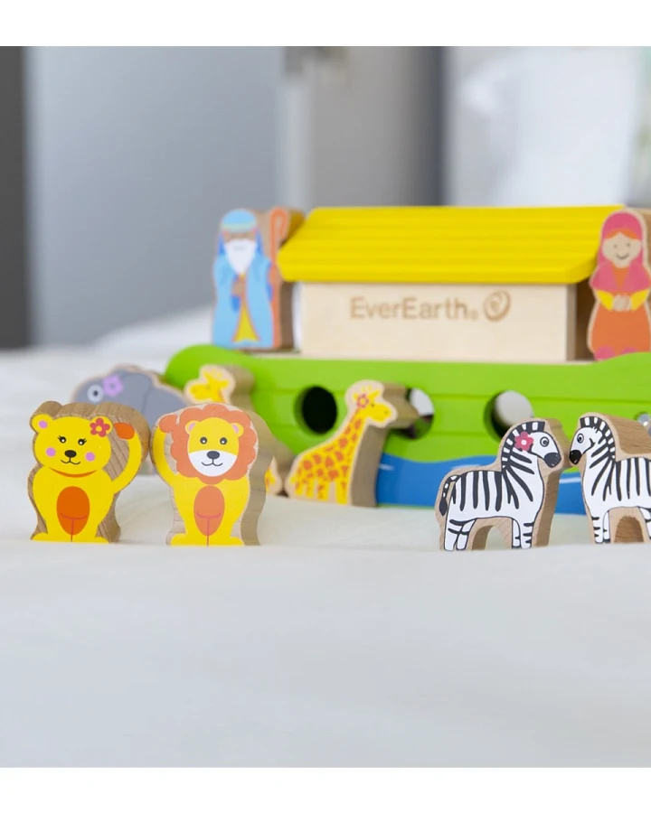 EverEarth Kleine Arche Noah Spielset Sortierspiel B 20 x T 10 x H 9 cm