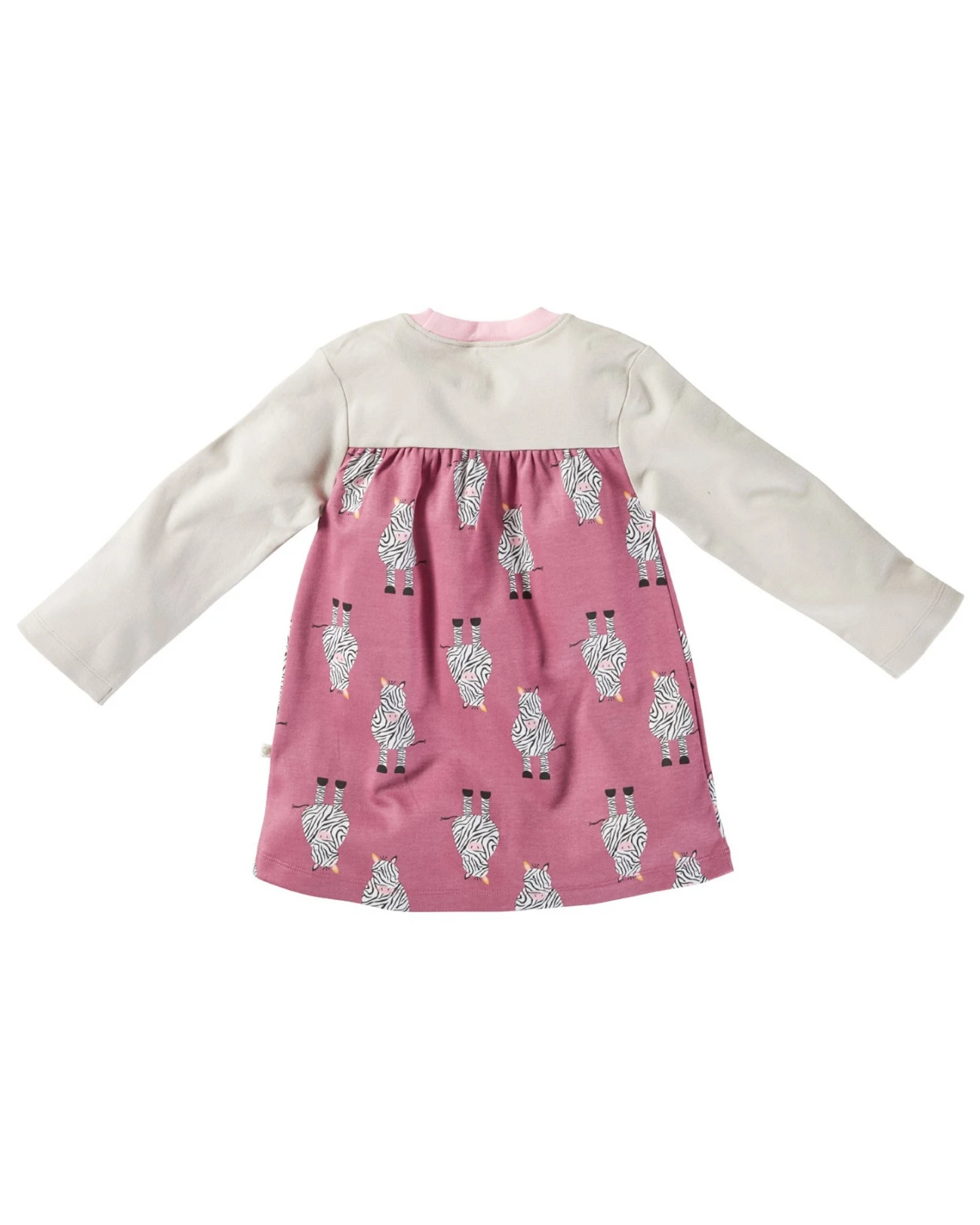 Kinder Kleid Langarm Bio-Baumwolle Zebrafreunde beere Gr.122/128 – Ansicht 2