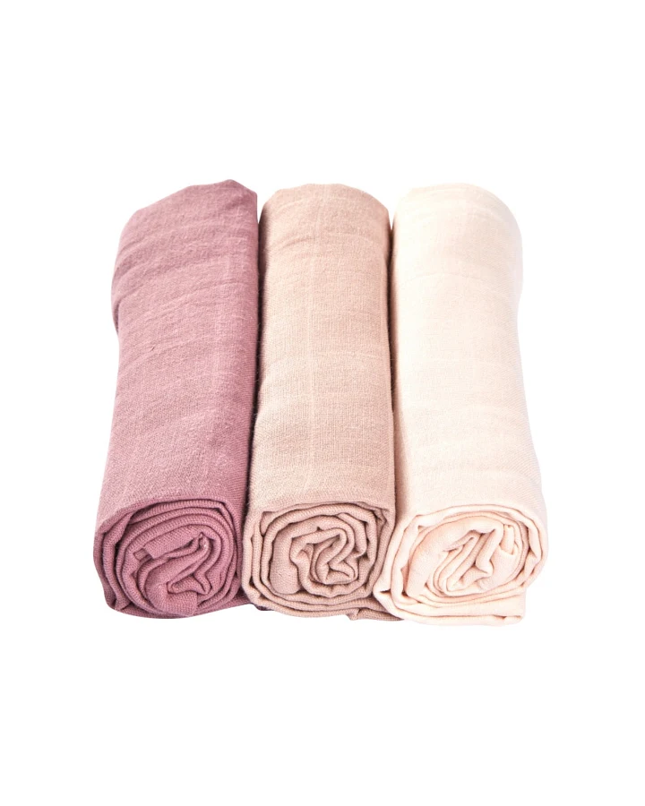 Spucktücher Bio-Baumwolle 3er Set "Mauve" Maße 75 x 75 cm
