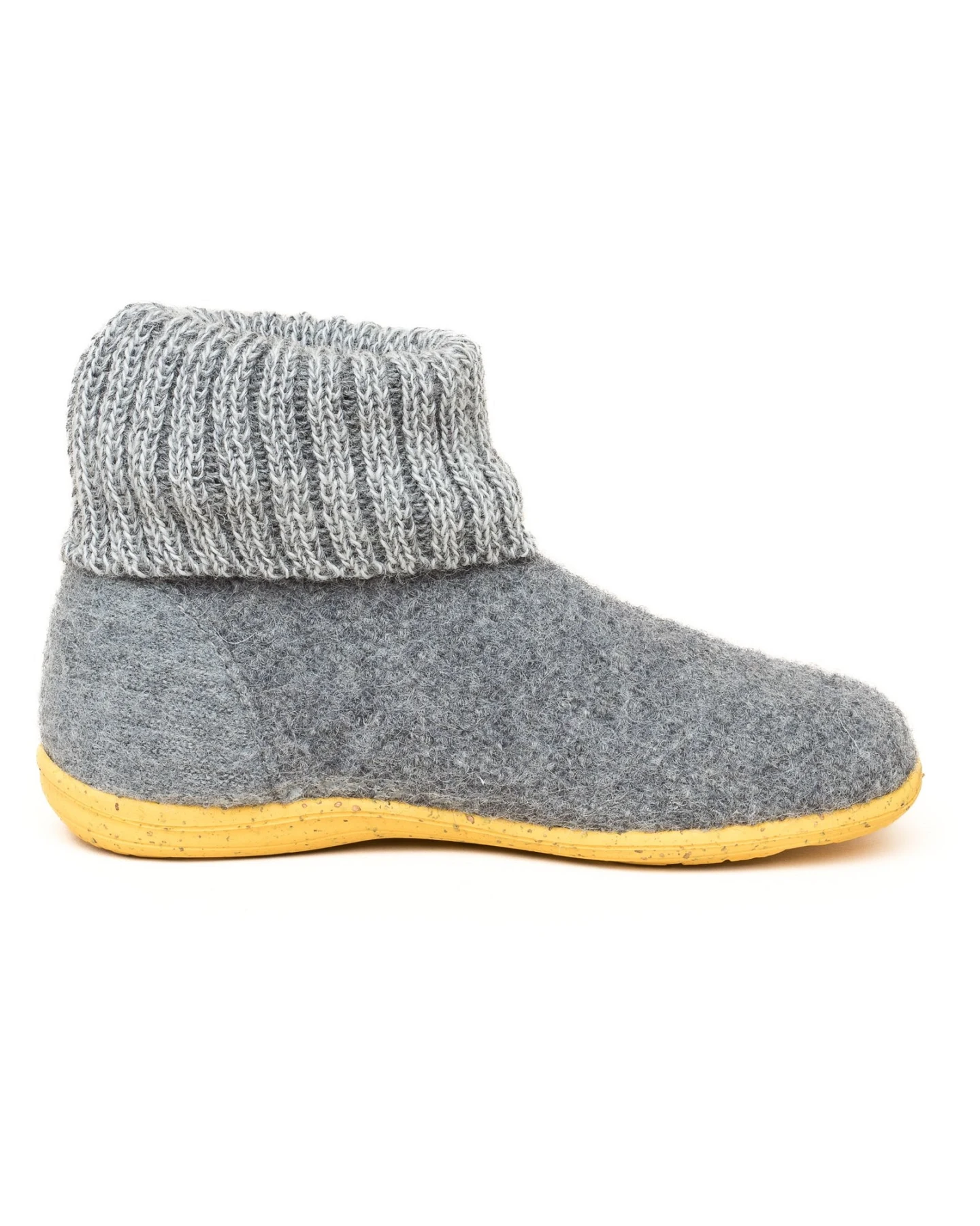 Kinder Hausschuhe Hüttenschuhe Wollwalk Gummi-Kork Sohle grau melange Gr.26 – Ansicht 2