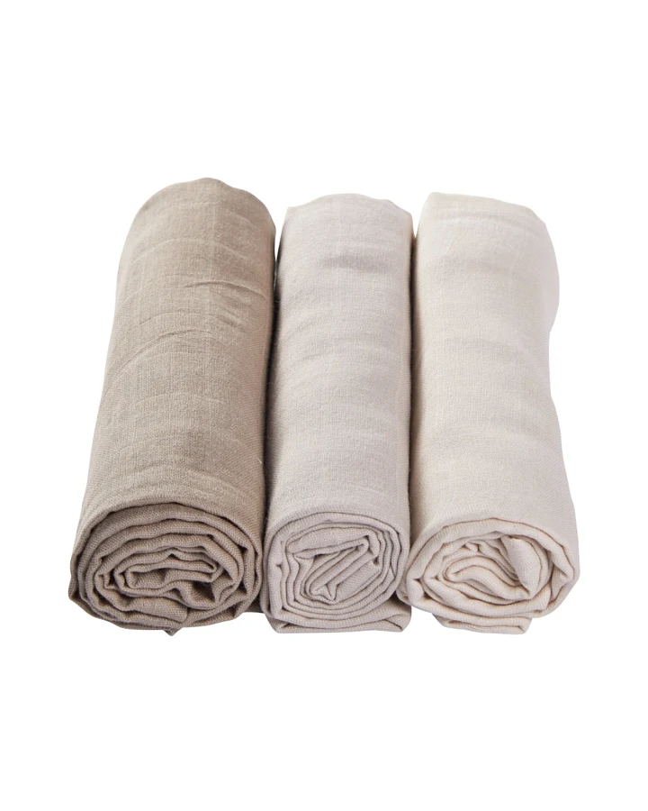 Spucktücher Bio-Baumwolle 3er Set "Sand" Maße 75 x 75 cm