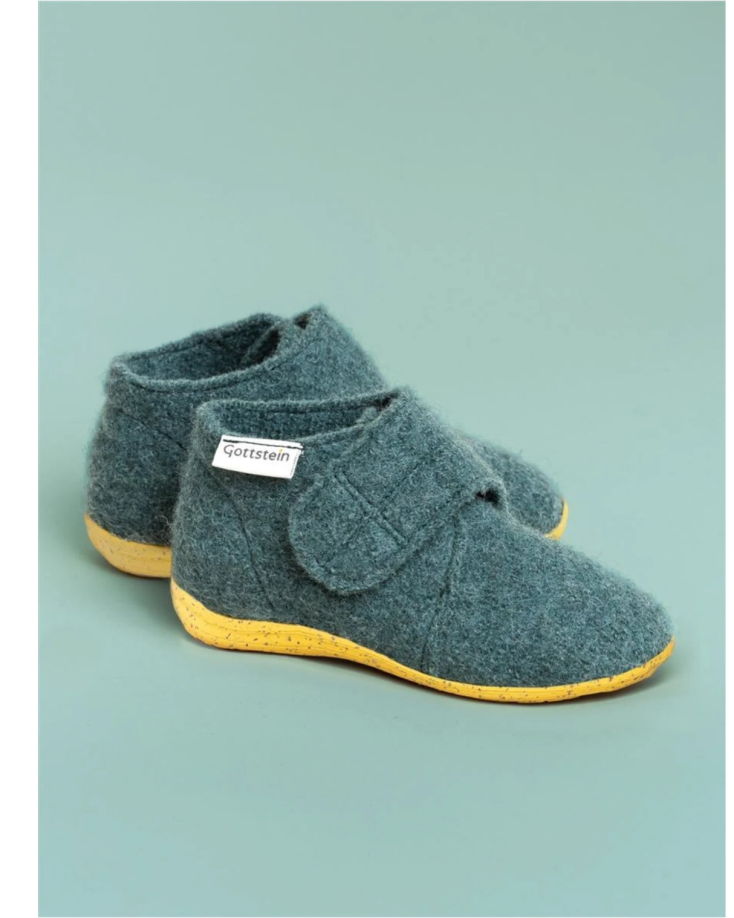 Kinder Hausschuhe Wollwalk Gummi-Kork Sohle oceangreen Gr.26 – Ansicht 2