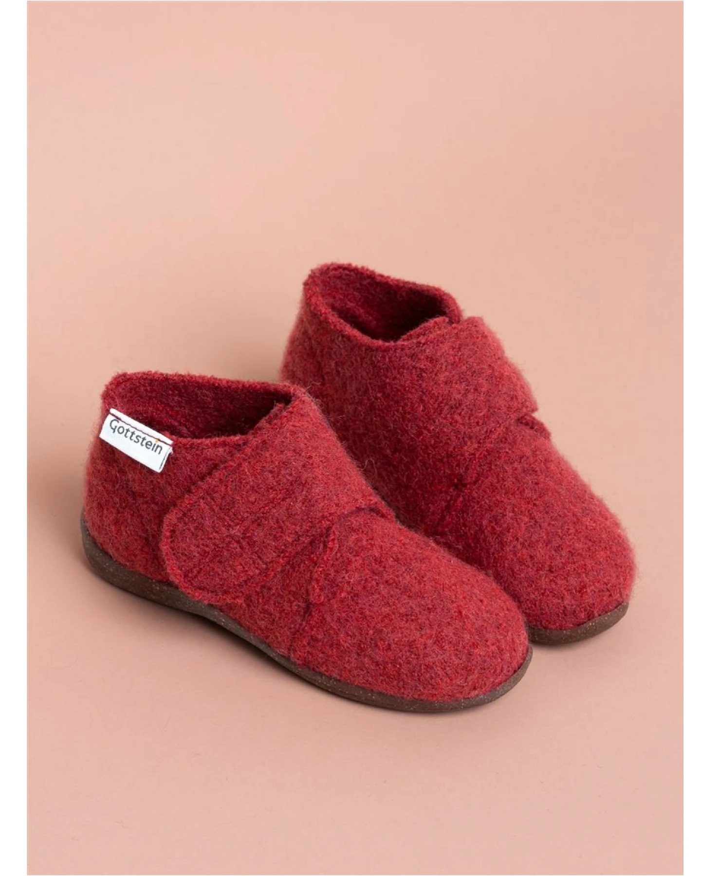 Kinder Hausschuhe Wollwalk Gummi-Kork Sohle rot-melange Gr.26 – Ansicht 2