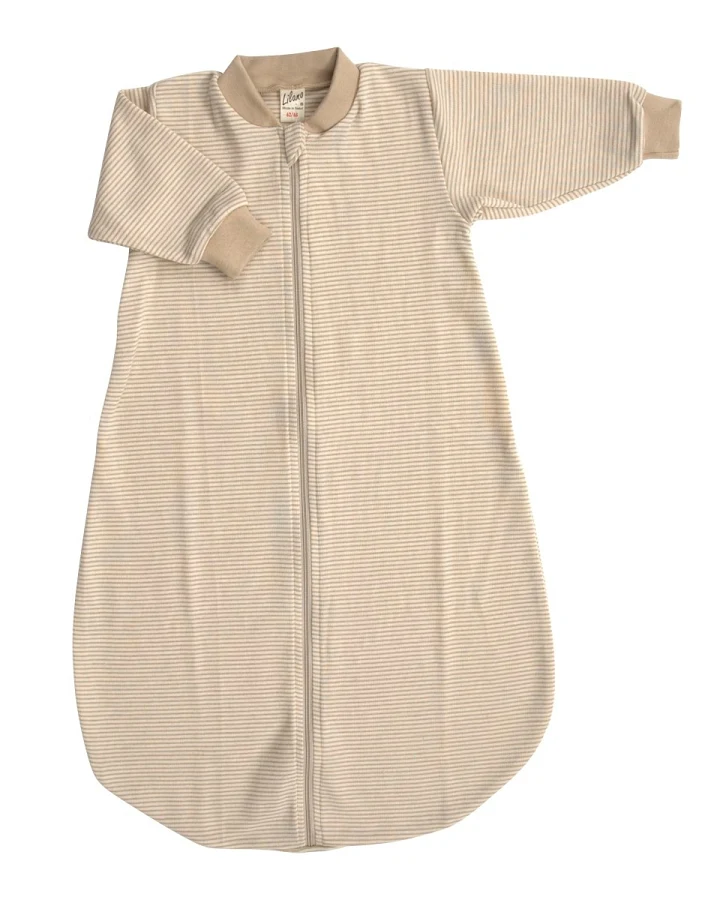 Lilano Baby und Kinder Schlafsack mit langem Arm Wolle Seide sand-natur Gr. 50/56