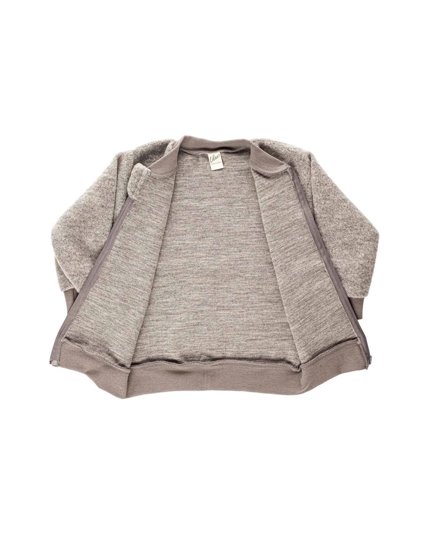 Lilano Baby und Kinder Jacke Wollfrottee grau Gr.74/80 – Ansicht 2