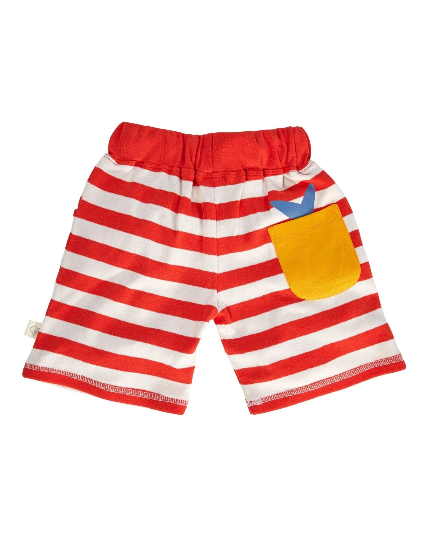 Kinder Shorts Bio-Baumwolle rot-off white Gr.98/104 – Ansicht 2
