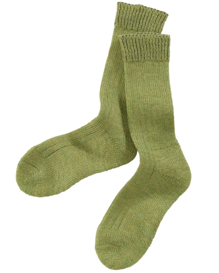 Kindersocken Bio-Schurwolle Plüsch maigrün Gr.18-20