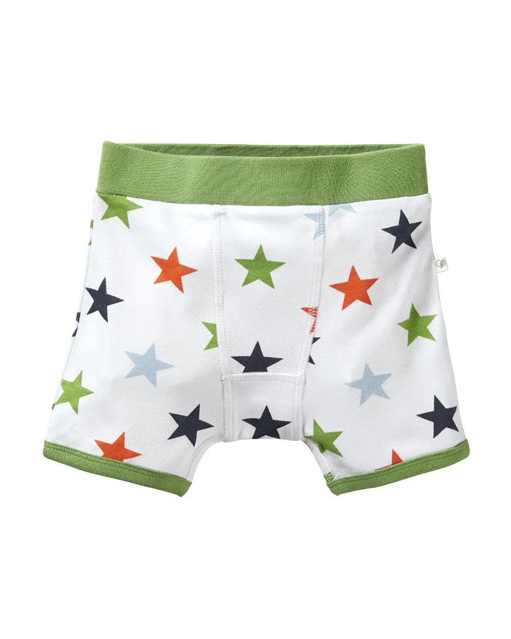 Jungen Boxershorts Bio-Baumwolle Stern weiß Gr. 98/104