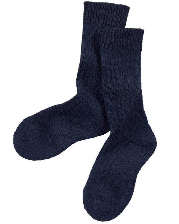 Kindersocken Bio-Schurwolle Plüsch marine Gr.18-20