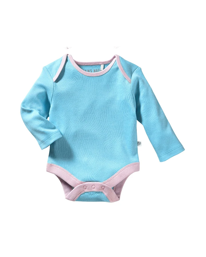 Baby Langarmbody Bio-Baumwolle türkis Gr. 50/56