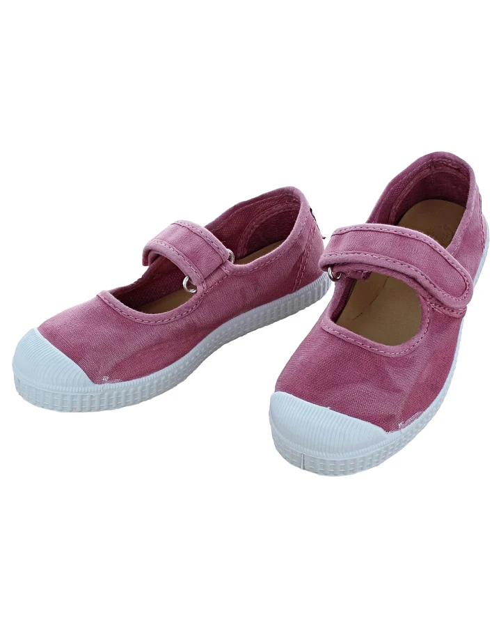 Natural World Kinder Schuhe Ballerinas mit Kappe und Klettverschluss rosa Gr.29
