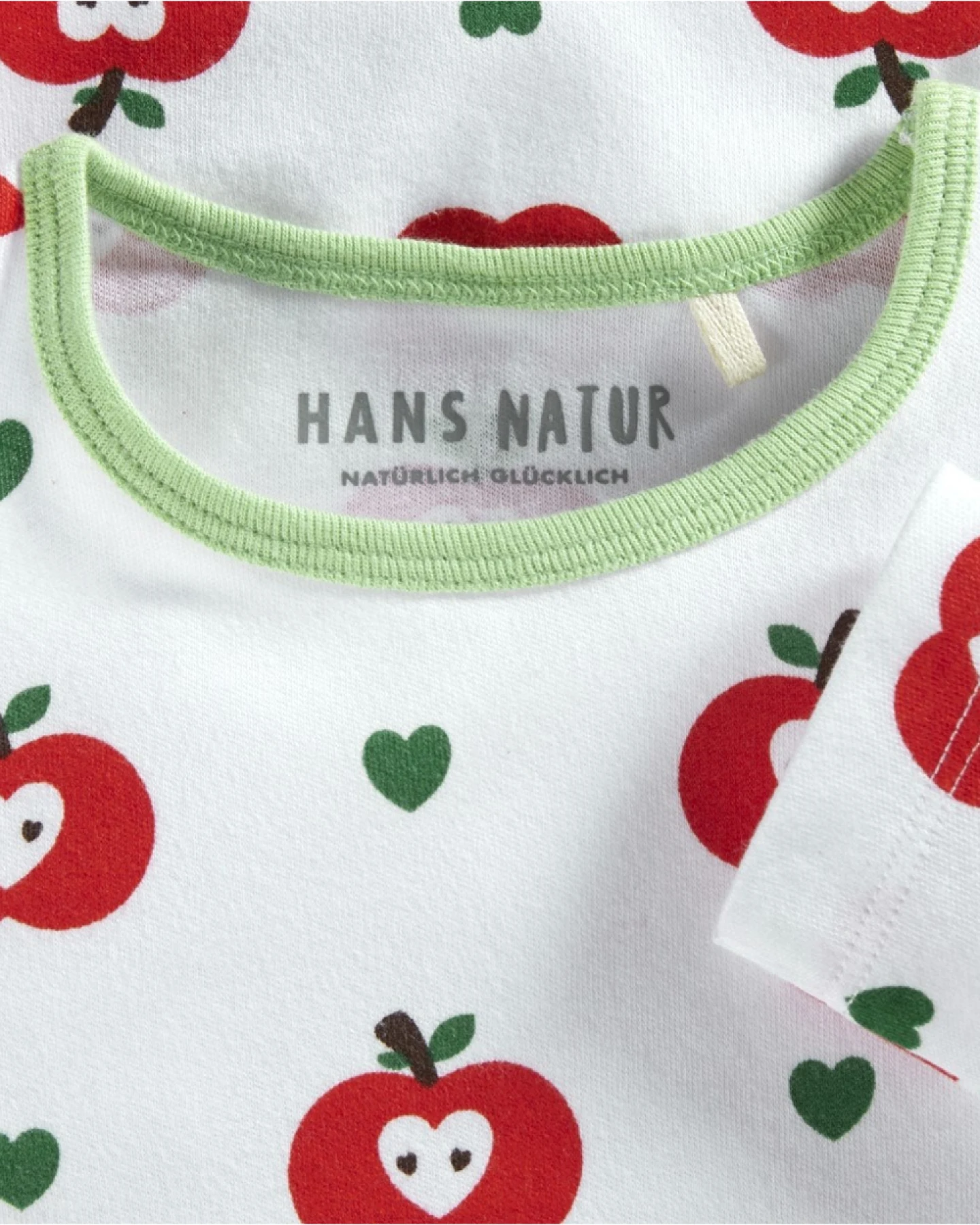 Kinder Unterhemd Langarm Bio-Baumwolle Apfel Gr. 110/116 – Ansicht 2