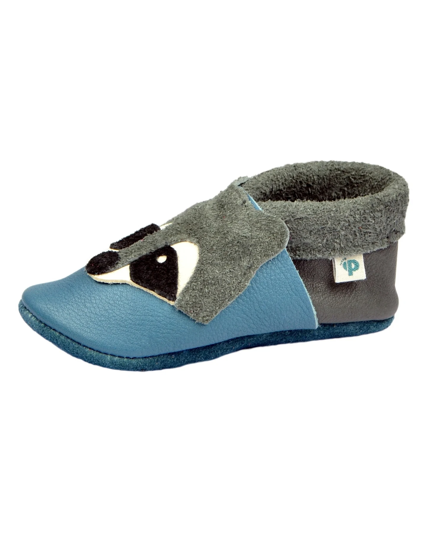 Baby und Kinder Hausschuhe Krabbelschuhe Ecopell Leder Waschbär Gr.27 – Ansicht 2