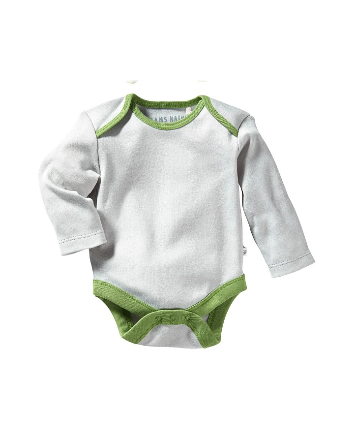 Baby Langarmbody Bio-Baumwolle grau Gr. 74/80