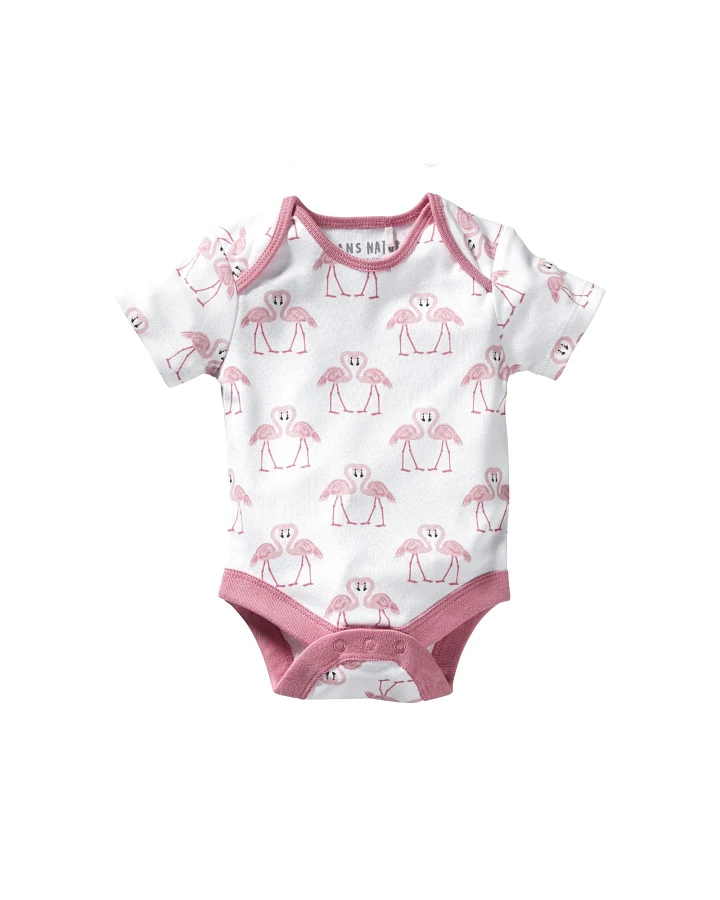Baby Body Kurzarm Bio-Baumwolle Flamingo Gr. 74/80