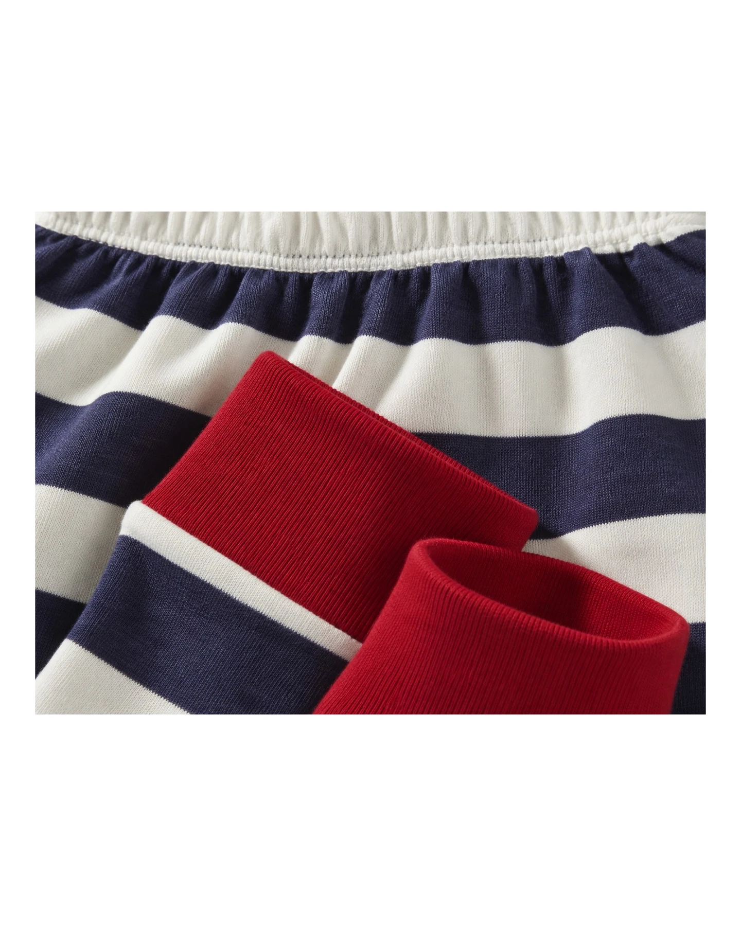 Kinder Unterhose lang Bio-Baumwolle Blockstreifen Blau Gr. 98/104 – Ansicht 2