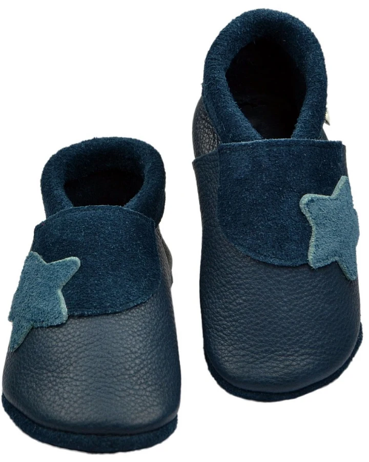 Baby und Kinder Hausschuhe Krabbelschuhe Ecopell Leder Stern paloma Gr.26