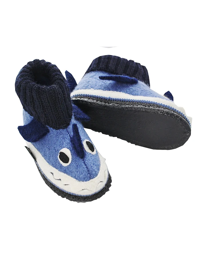 Kinder Hausschuhe Hüttenschuhe Hai blau Gr.24