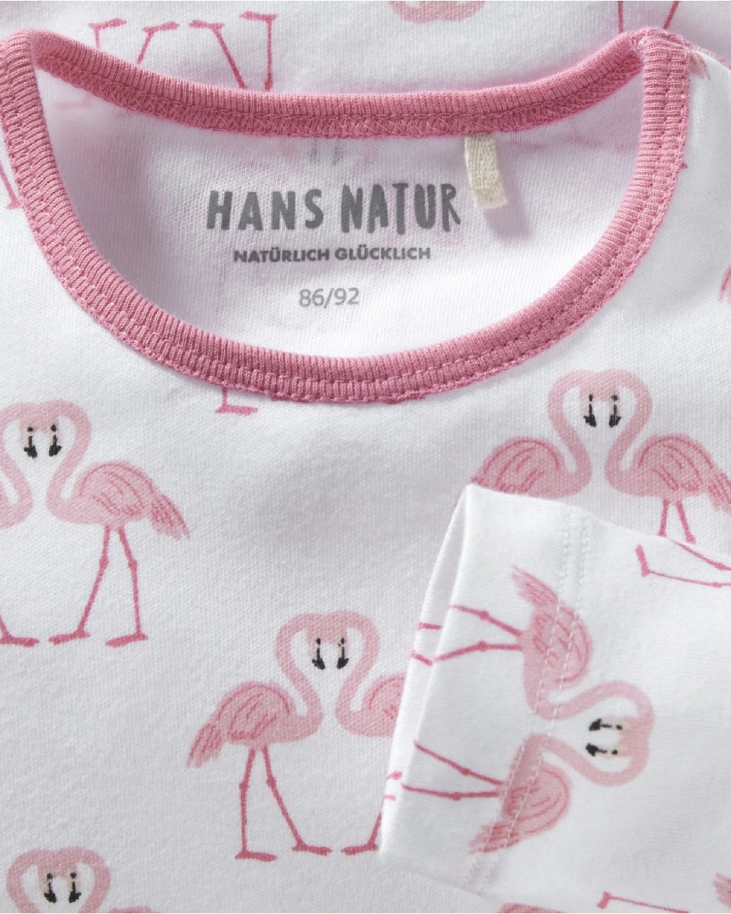 Kinder Unterhemd Langarm Bio-Baumwolle Flamingo Gr. 98/104 – Ansicht 2
