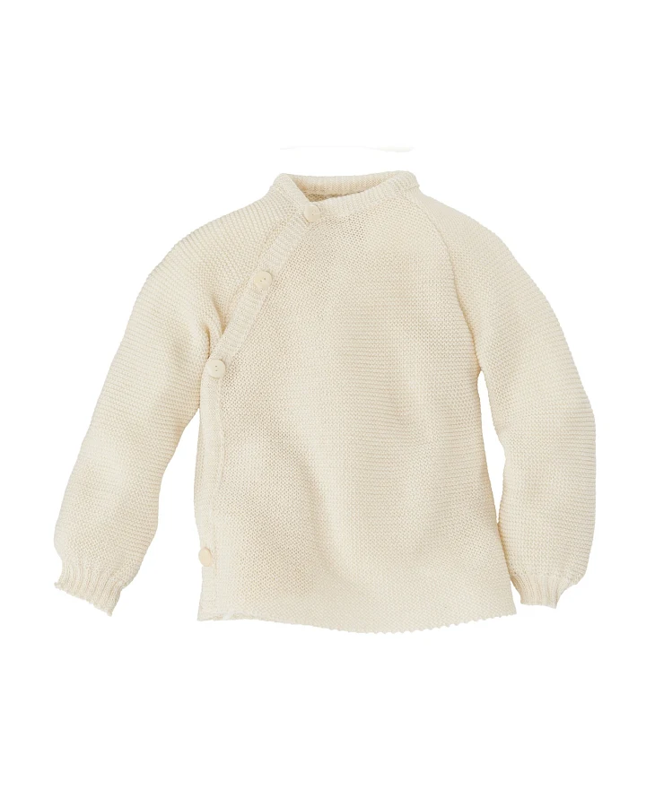 Baby Jacke Schlüttli Bio-Merinowolle natur Gr.50-56