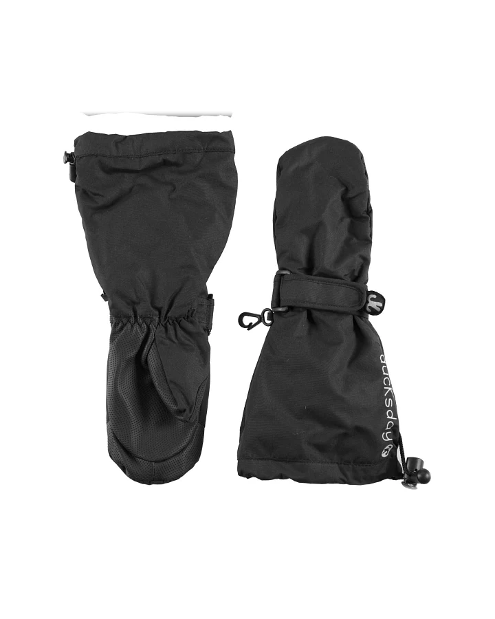 Kinder Handschuhe Fäustlinge mit Stulpen "Black" Gr.S (86-98), 2-3 Jahre