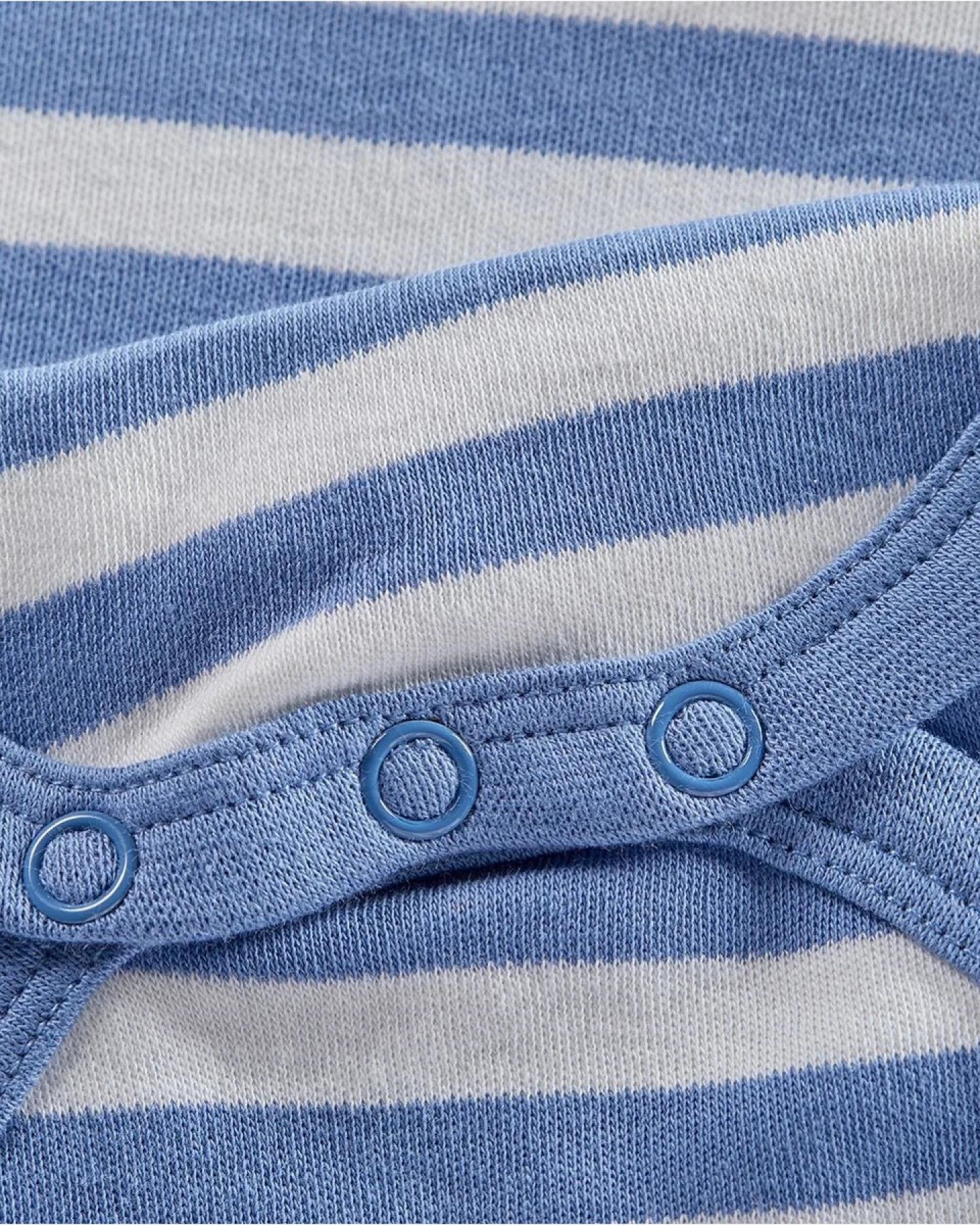 Baby Body Kurzarm Bio Baumwolle blau-off white Gr.74/80 – Ansicht 2