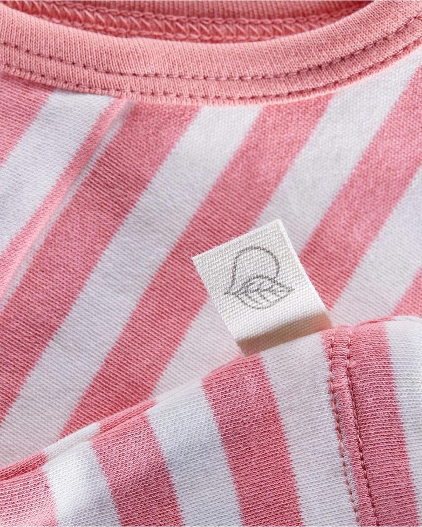 Kinder Slip Bio-Baumwolle rosa-off white Gr.86/92 – Ansicht 2