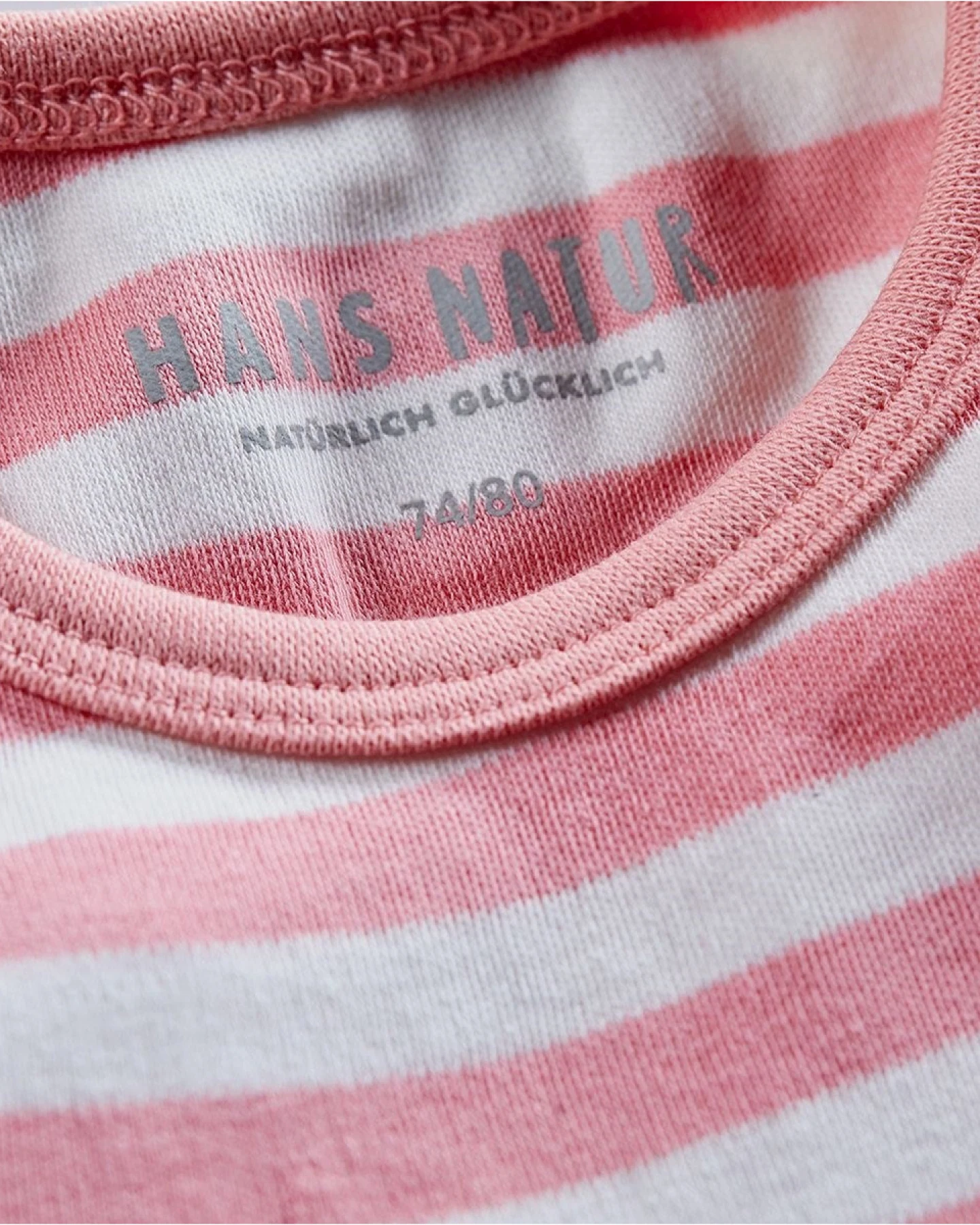 Baby und Kinder Unterhemd Bio-Baumwolle rosa-off white Gr.98/104 – Ansicht 2